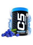 C5 Extreme Pre Workout Powder Blue Raspberry - 24 Servings, Sugar Free, Zero Calories, 200mg High Caffeine - Beta Alanine - Citrulline Malate, High-Performance Pre-Workout Booster Supplement