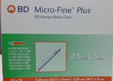 BD Micro-Fine Plus 30G 0.5ml Insulin Syringes with Sterile Interior (0.31x8mm), 10x10 Pieces