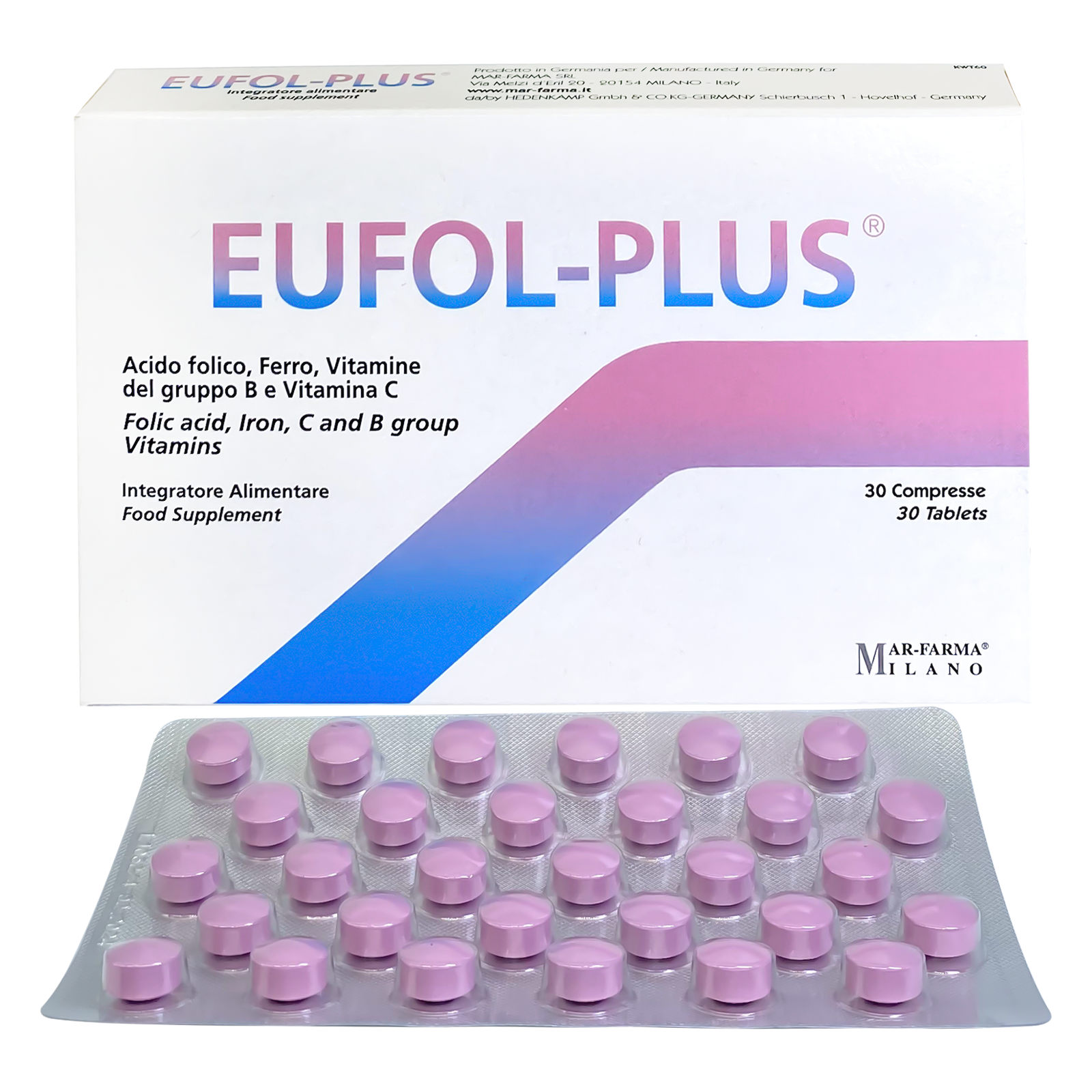 EUFOL-PLUS, Potent Iron Supplement with Vit B Complex, 30 TAB