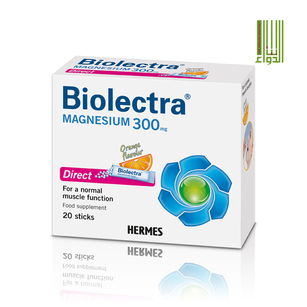 BIOLECTRA MAG 300 MG DIREKT STICKS 20S – Bait Al Dawaa Pharmacy L.L.C.SP