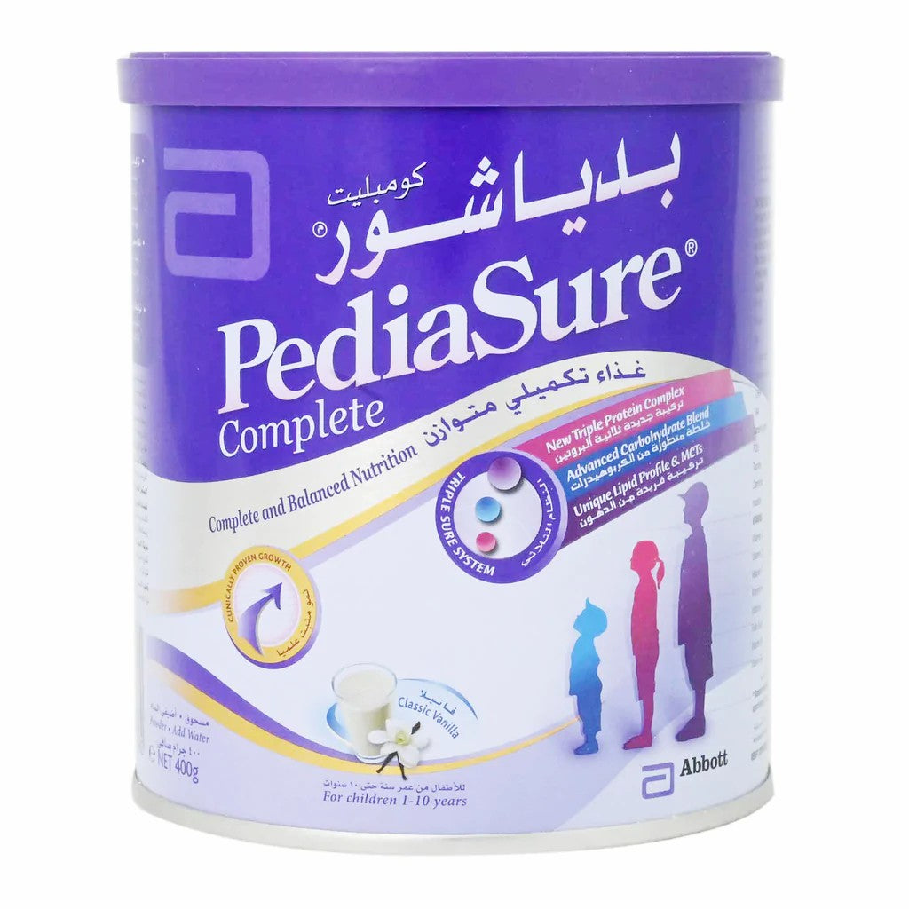 PEDIASURE COMPLETE TRIPLE SURE VANILLA 400G Bait Al Dawaa Pharmacy L pediasure-complete-triple-sure-vanilla-400g-bait-al-dawaa-pharmacy-l